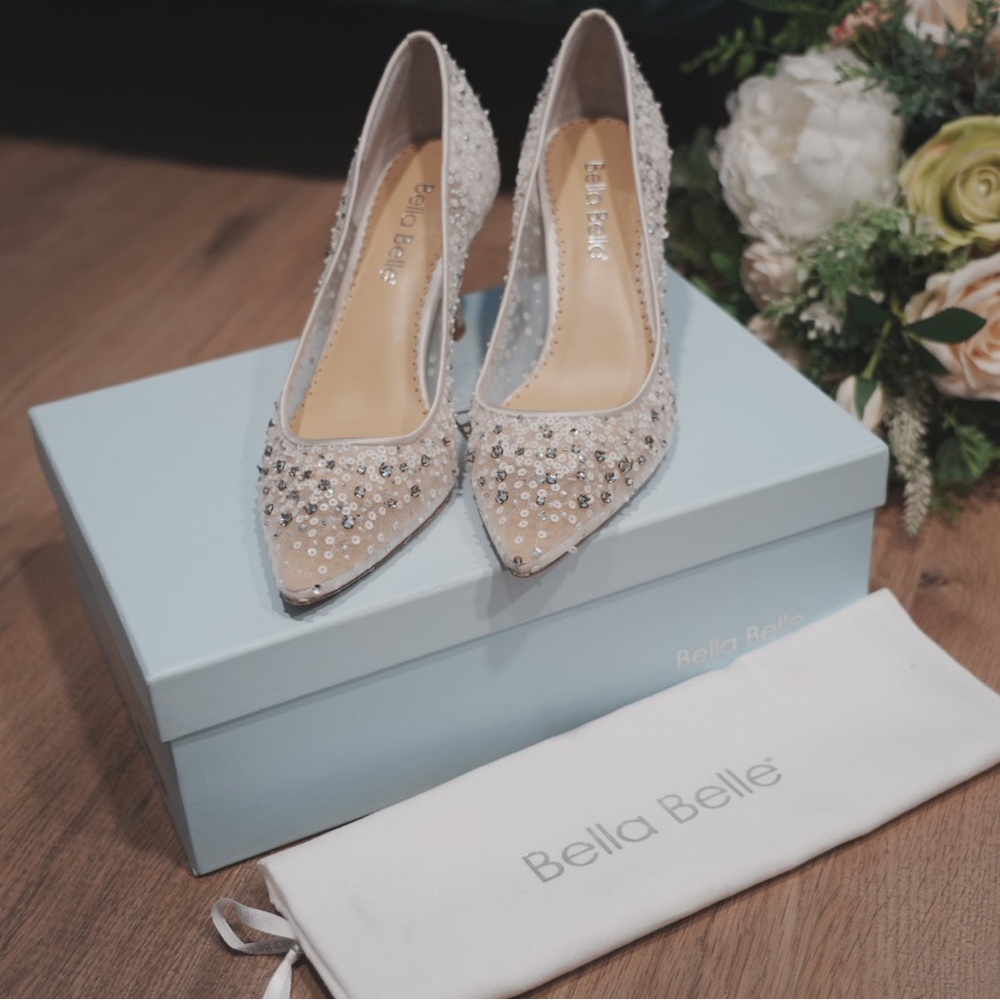 Bella Belle Evelyn Wedding Shoes 3” with sequins and crystals